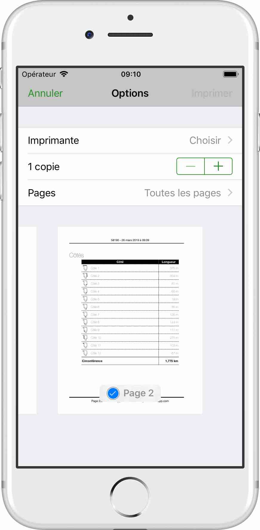 Capture d’écran de la page 2 de la page imprimée